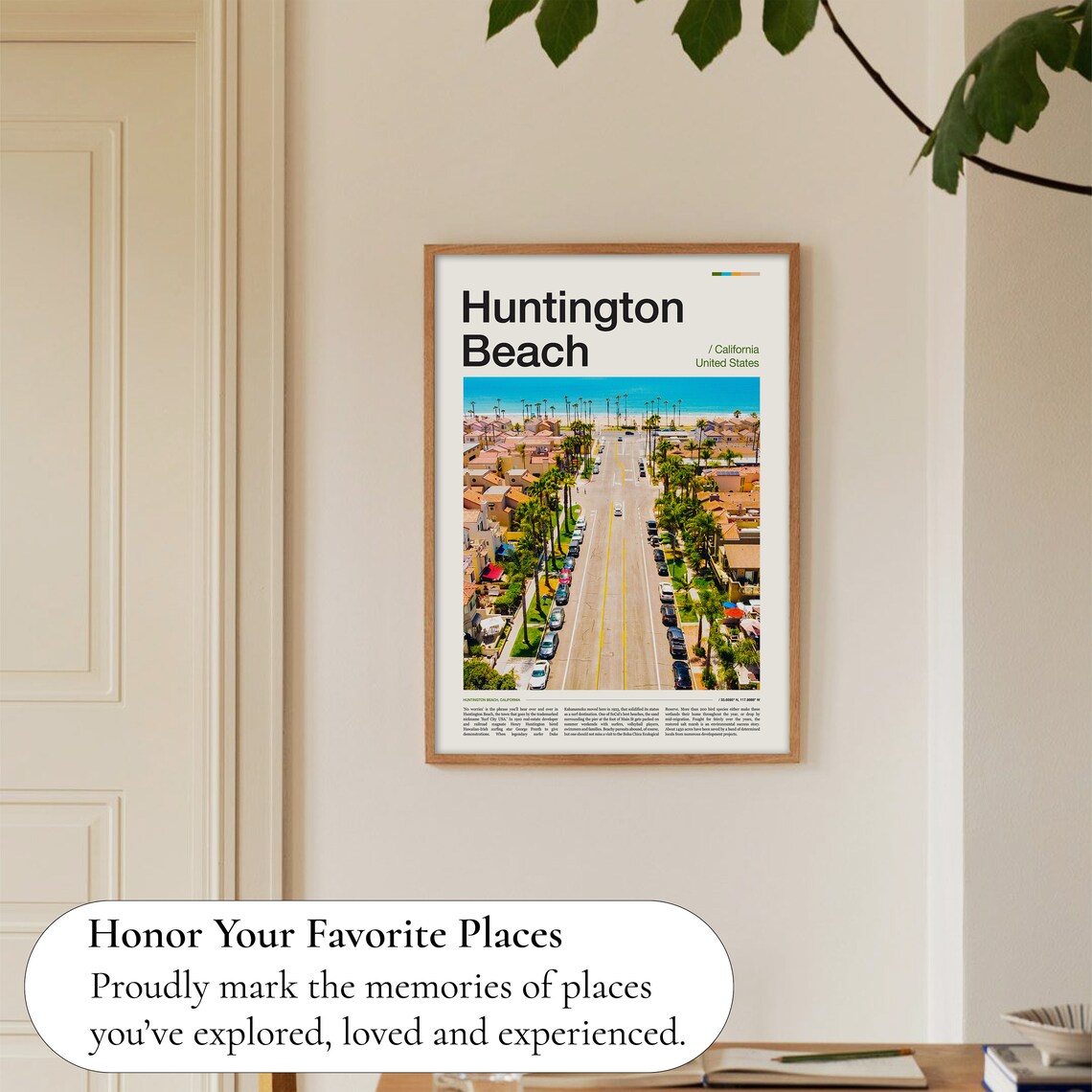 Huntington Beach Travel Poster, Coastal Wall Art - Image 5