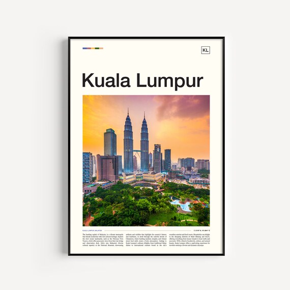 Kuala Lumpur Petronas Twin Towers Sunset Skyline Photo Poster