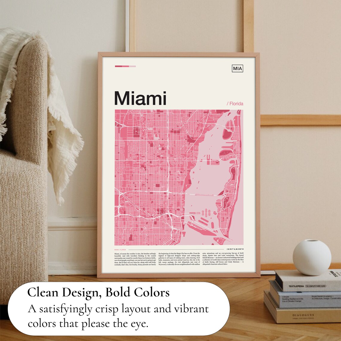 Miami Map Print, Travel Poster For Miami Decor - Image 3