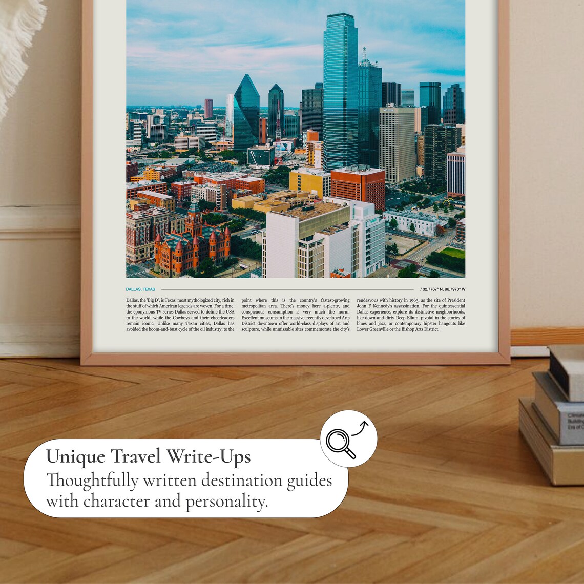 Dallas Texas Downtown Skyline Daytime City Photo Travel Poster Art - Image 2