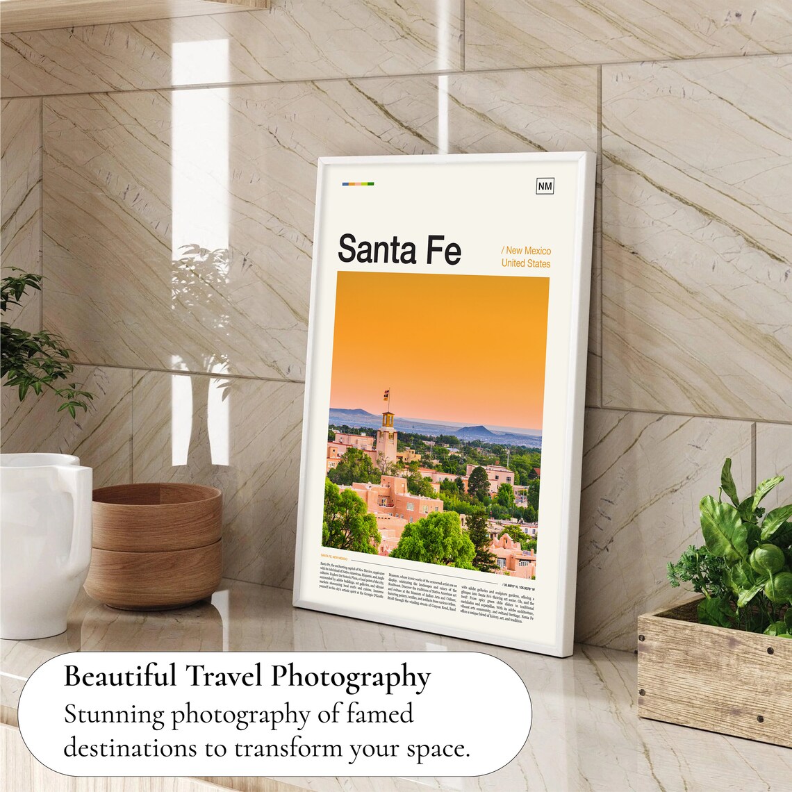 Santa Fe New Mexico Travel Poster, Office Decor - Image 4