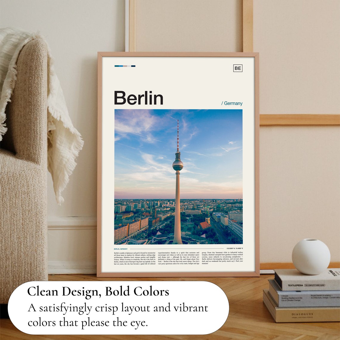 Berlin TV Tower Alexanderplatz City Panorama Germany Travel Poster - Image 3