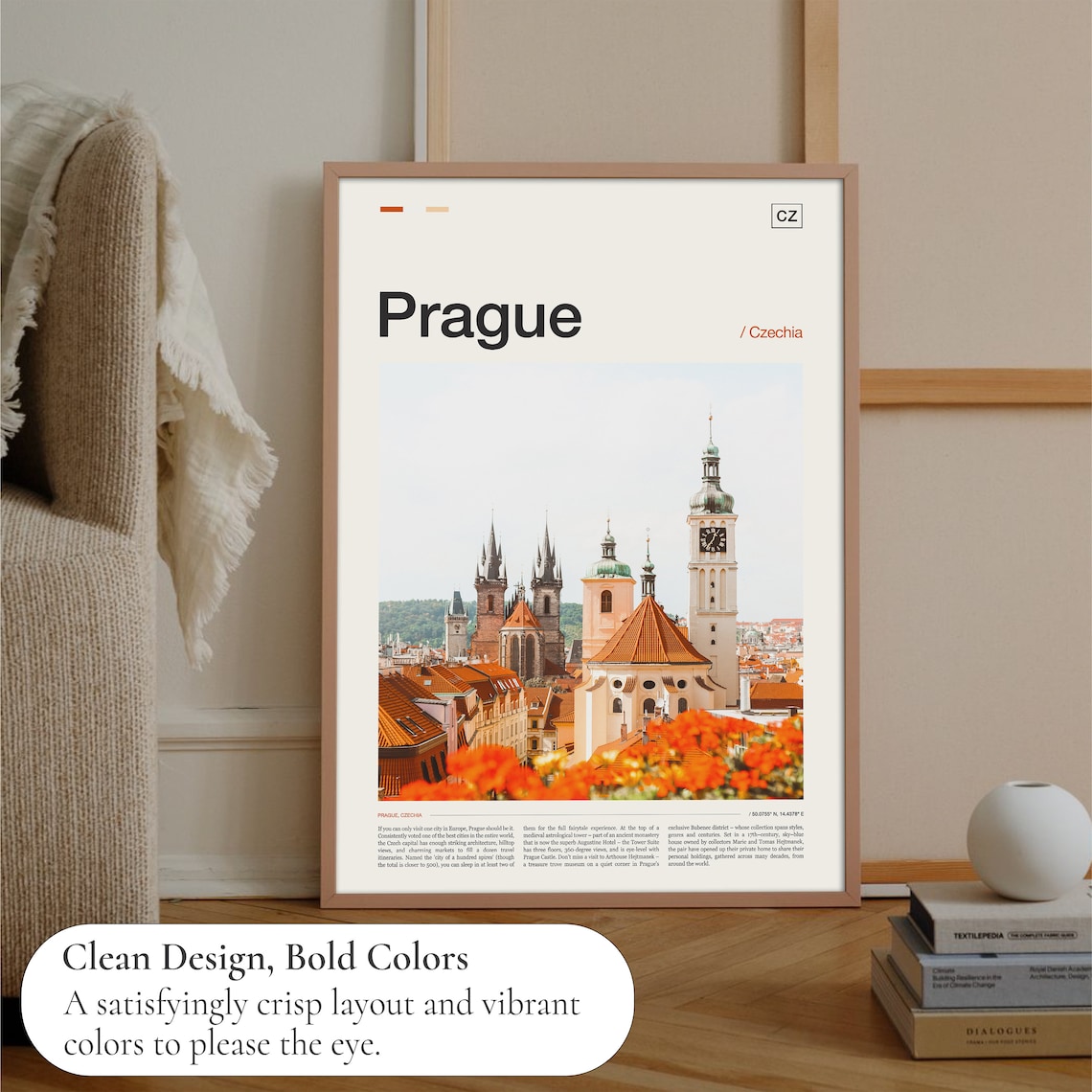 Prague Czechia Old Town Towers Spires Editorial Travel Poster - Image 3