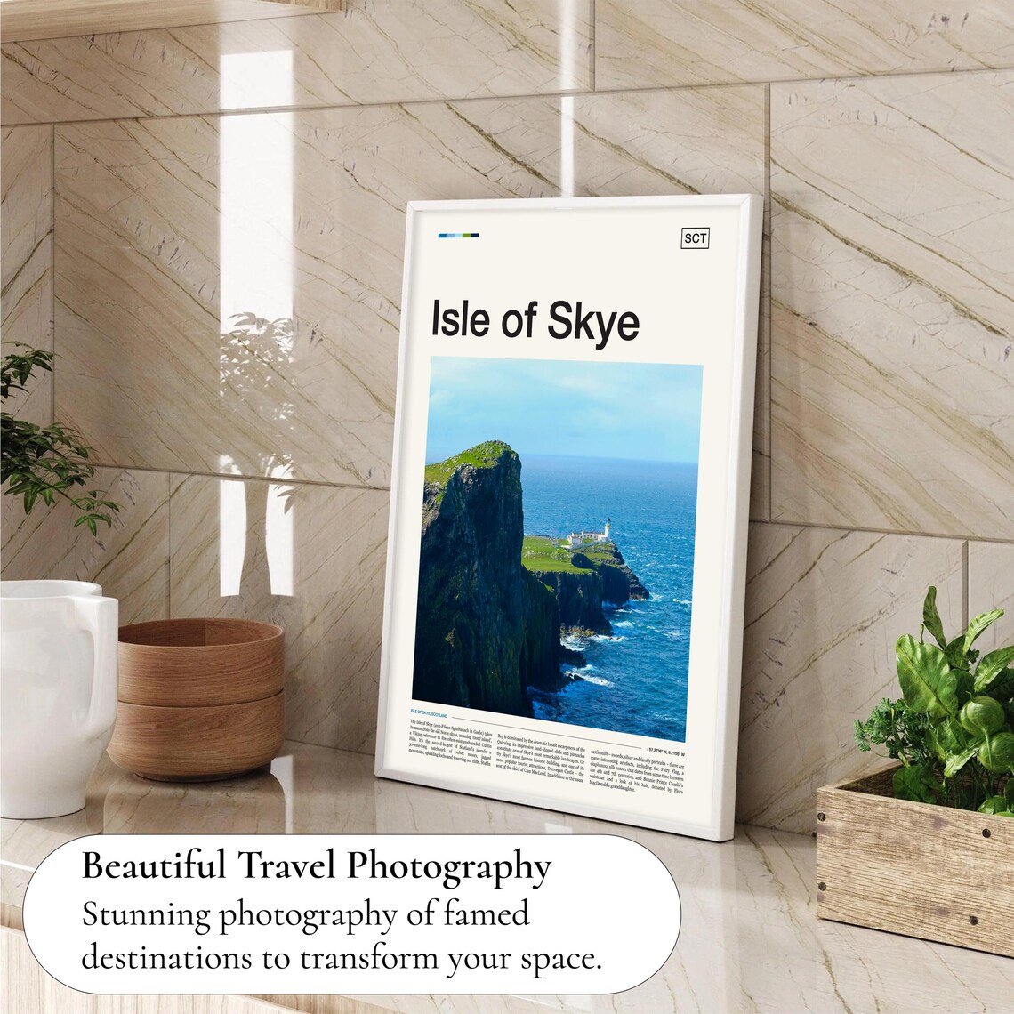 Isle Of Skye Scotland Lighthouse On Dramatic Cliff Coast Travel Poster - Image 4