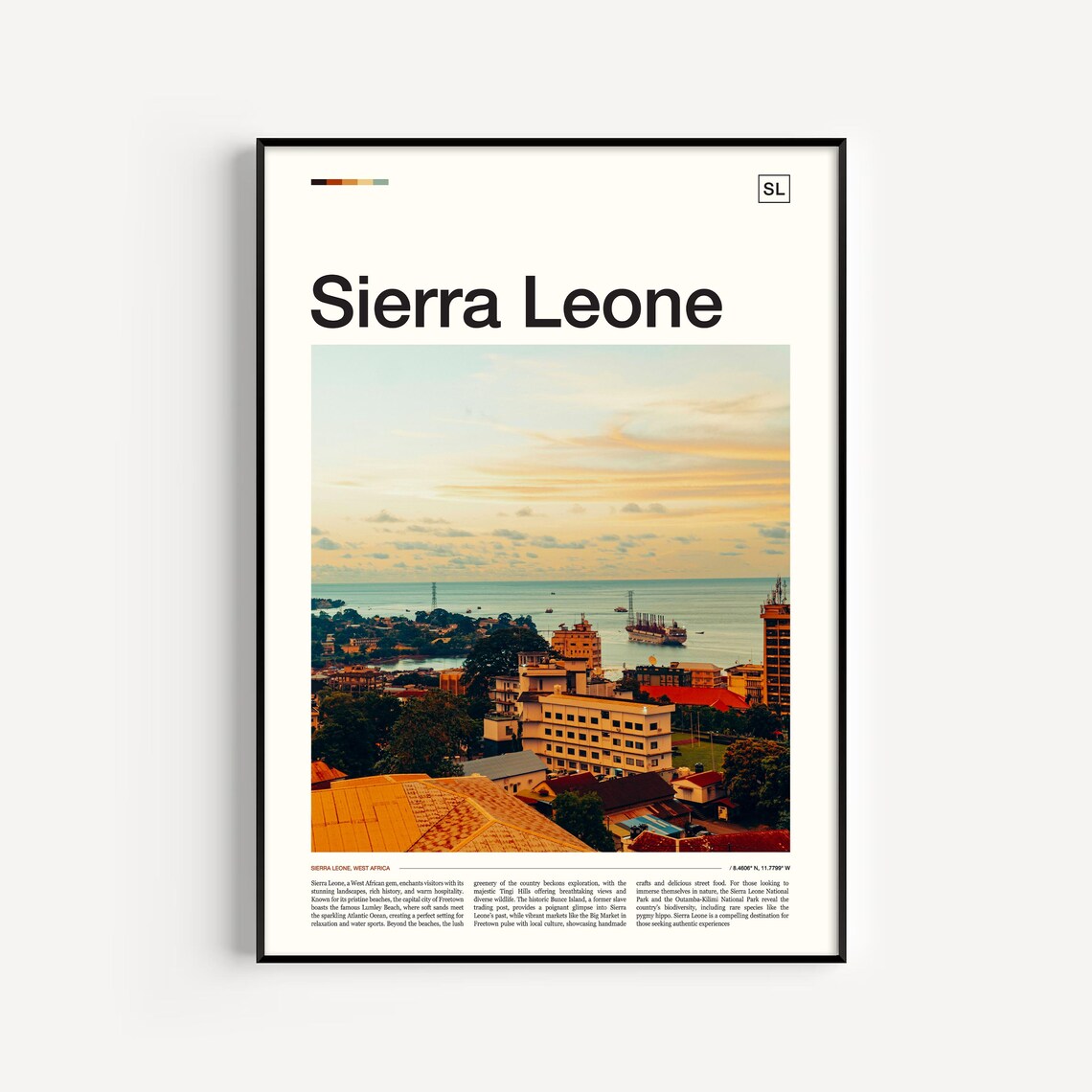 Sierra Leone Travel Poster, African Cultural Art