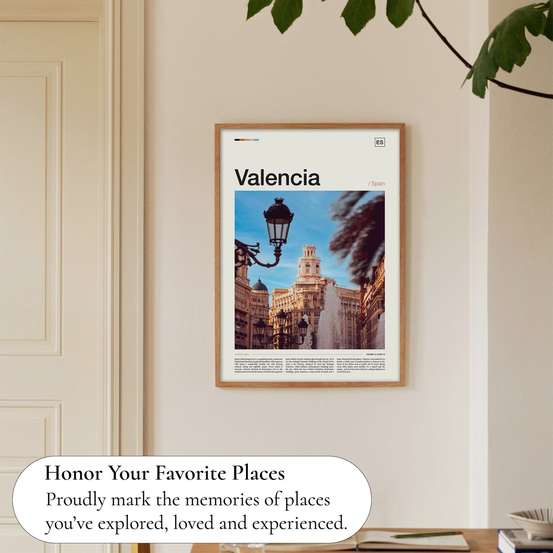 Valencia Historic Square Lamppost Spain Old Town Street Photo Poster - Image 5
