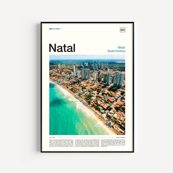 Natal Brazil South America Aerial Beach City View Travel Poster
