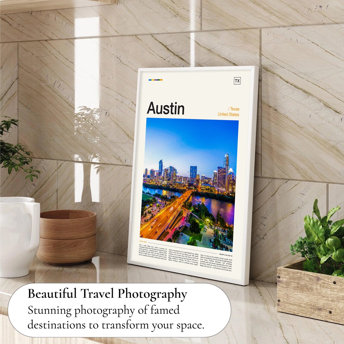 Austin Texas Travel Poster, City Wall Art - Image 4