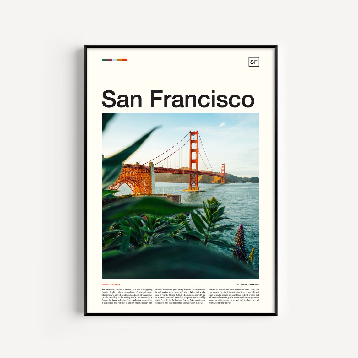 San Francisco Travel Poster, USA City Wall Art