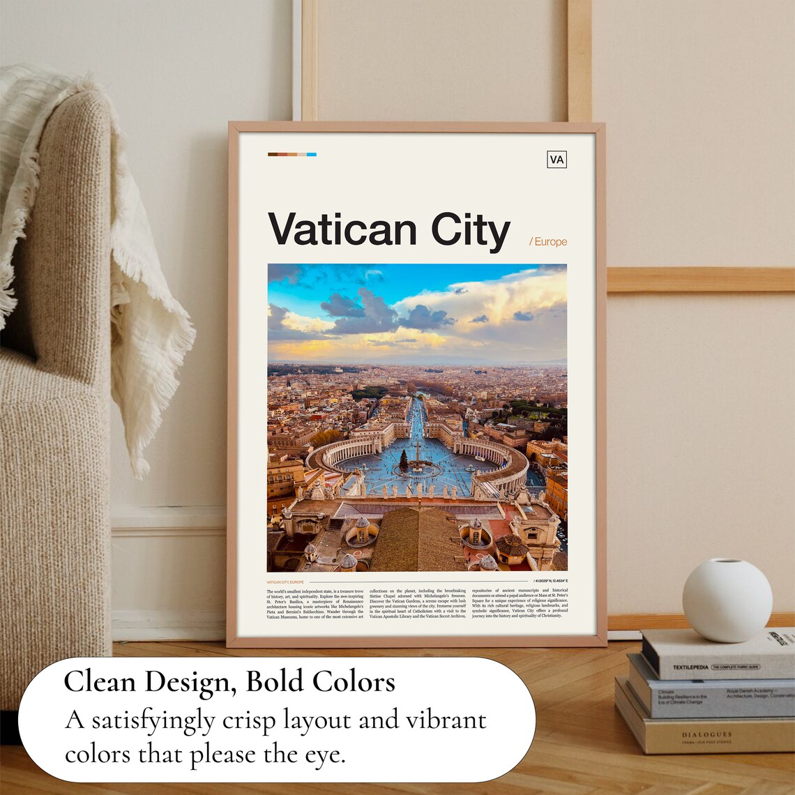 Vatican City Travel Poster, Rome Wall Art - Image 3