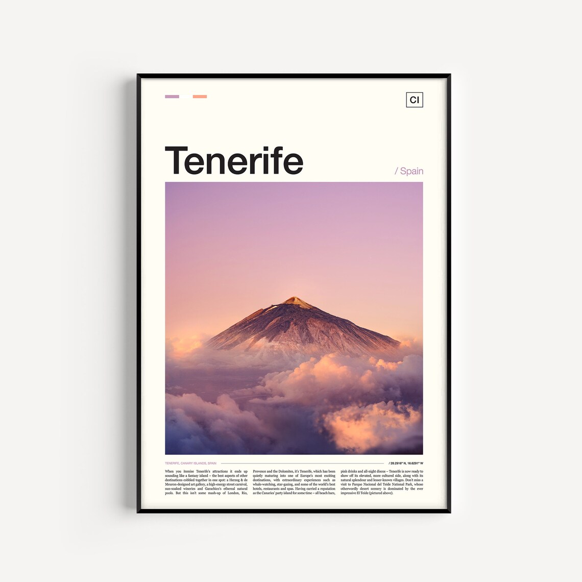 Tenerife Spain Travel Poster