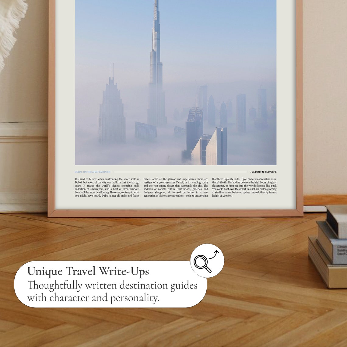 Dubai Burj Khalifa Mist Skyscraper Skyline Editorial Travel Poster - Image 2