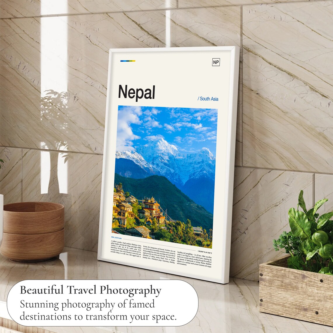 Nepal South Asia Himalayan Peaks Traditional Village Photo Poster - Image 4