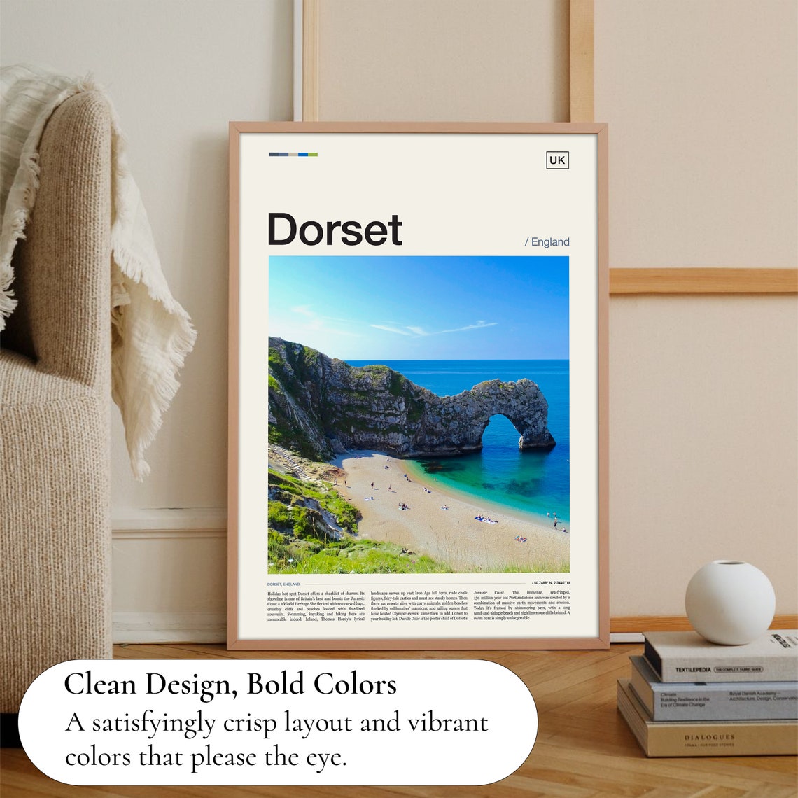 Dorset England Durdle Door Limestone Arch Beach Photo Travel Poster - Image 3