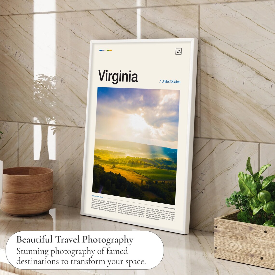 Virginia Travel Poster, Virginia Wall Art Print - Image 4