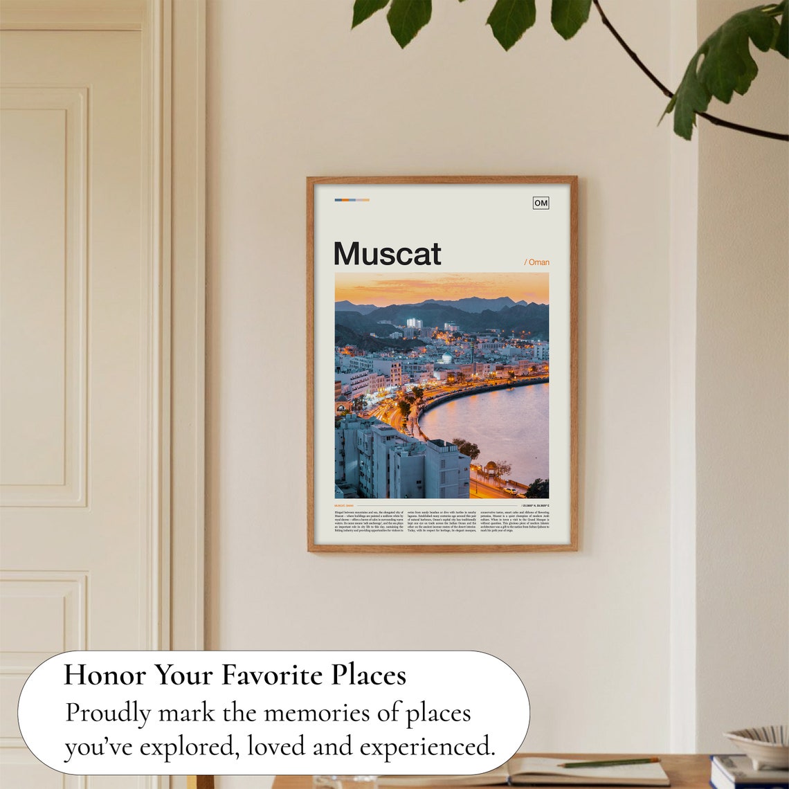 Muscat Oman Corniche Harbor Coast Sunset Editorial Travel Poster - Image 5