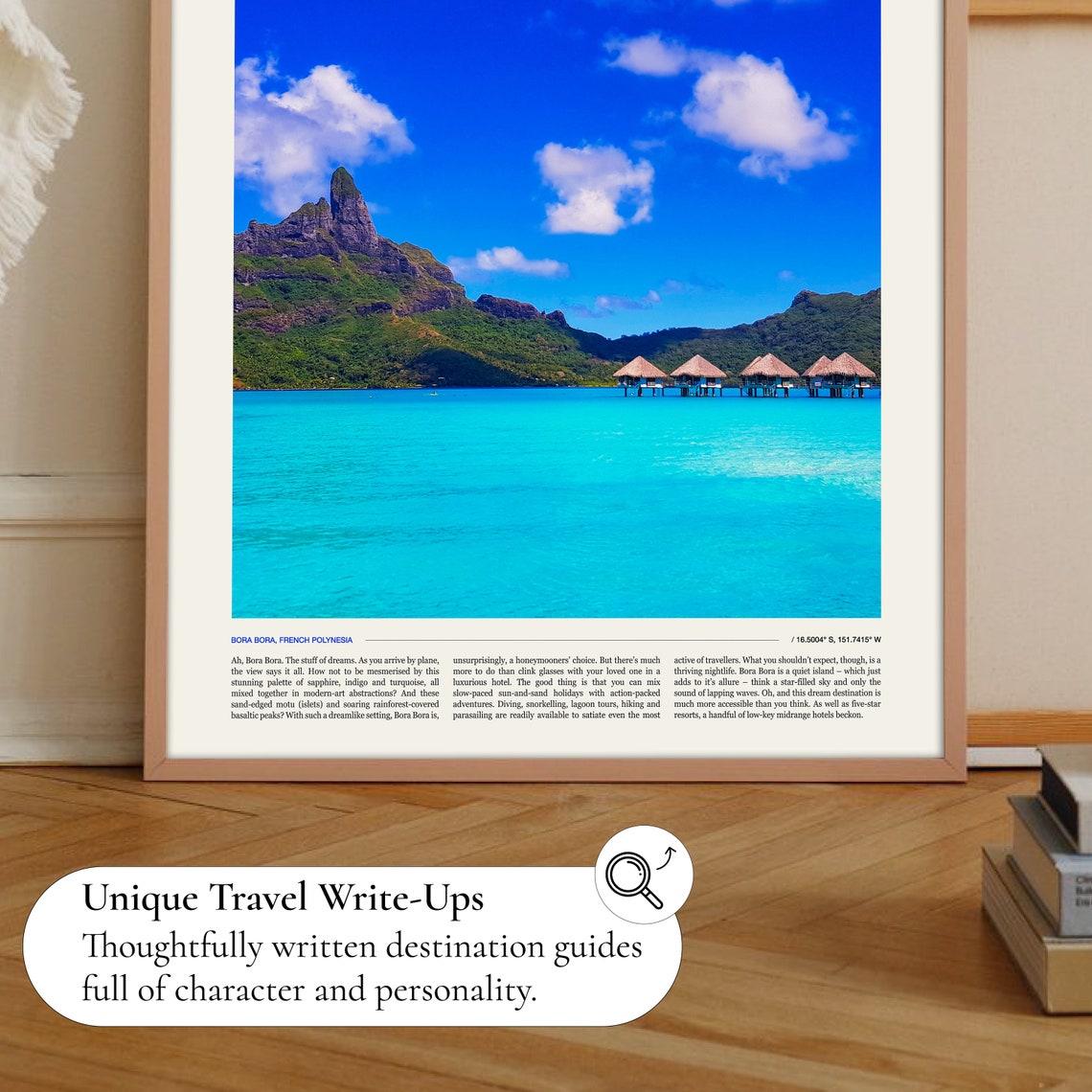 Bora Bora Overwater Bungalows Turquoise Lagoon Paradise Poster - Image 2