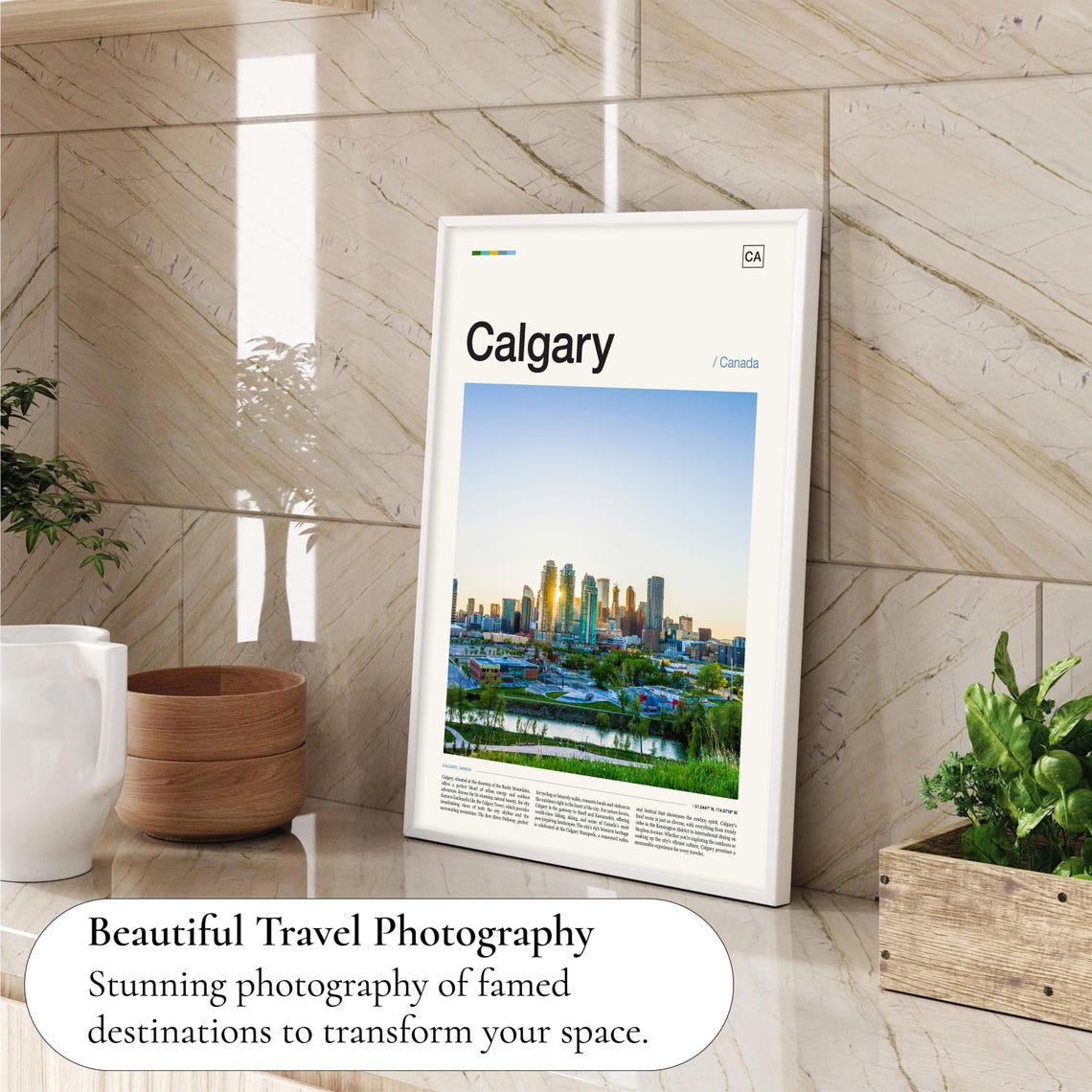 Calgary Canada Downtown Skyline At Sunset City Travel Poster - Image 4