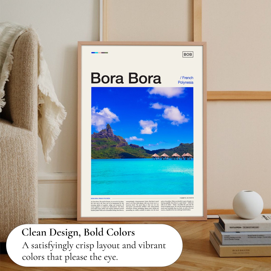 Bora Bora Overwater Bungalows Turquoise Lagoon Paradise Poster - Image 3