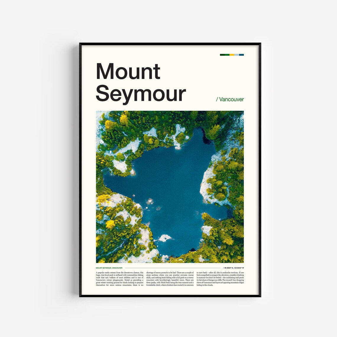 Mount Seymour Vancouver Travel Poster, Art Print