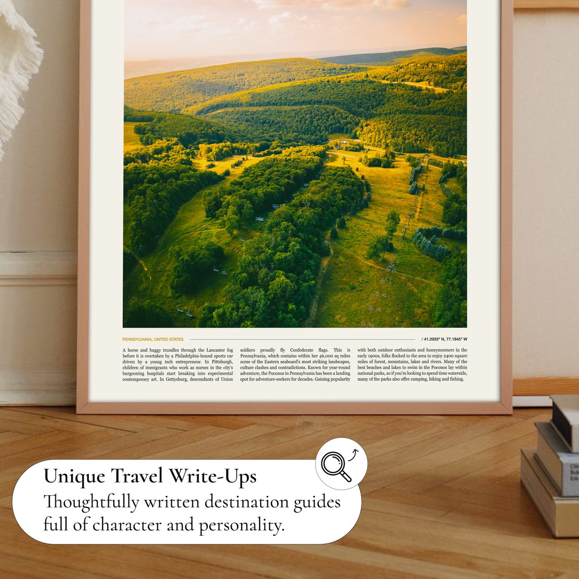 Pennsylvania Rolling Green Hills Landscape Editorial Travel Poster - Image 2