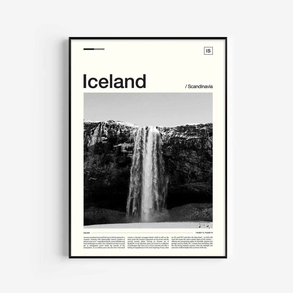 Iceland Black and White Landscape Art Print