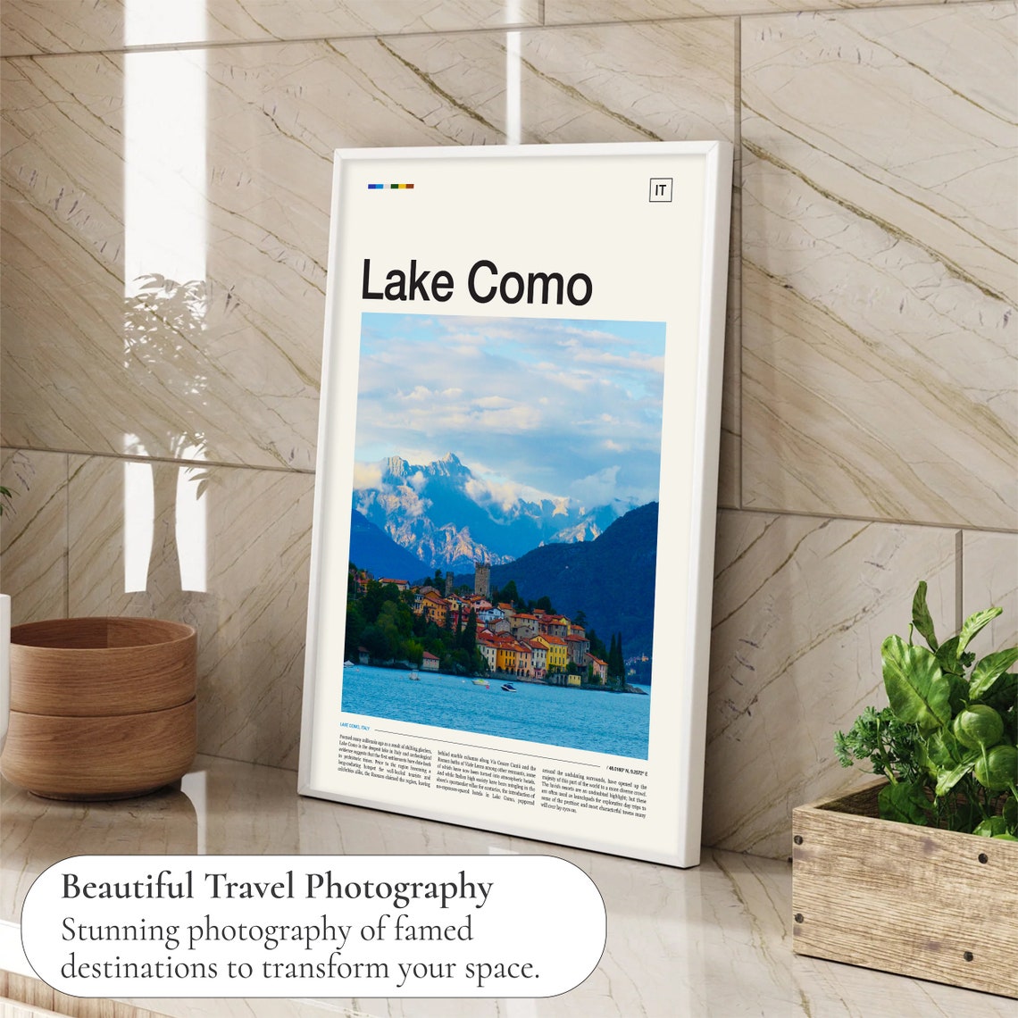 Lake Como Italy Lakeside Village Alpine Mountains Scenic View Poster - Image 4