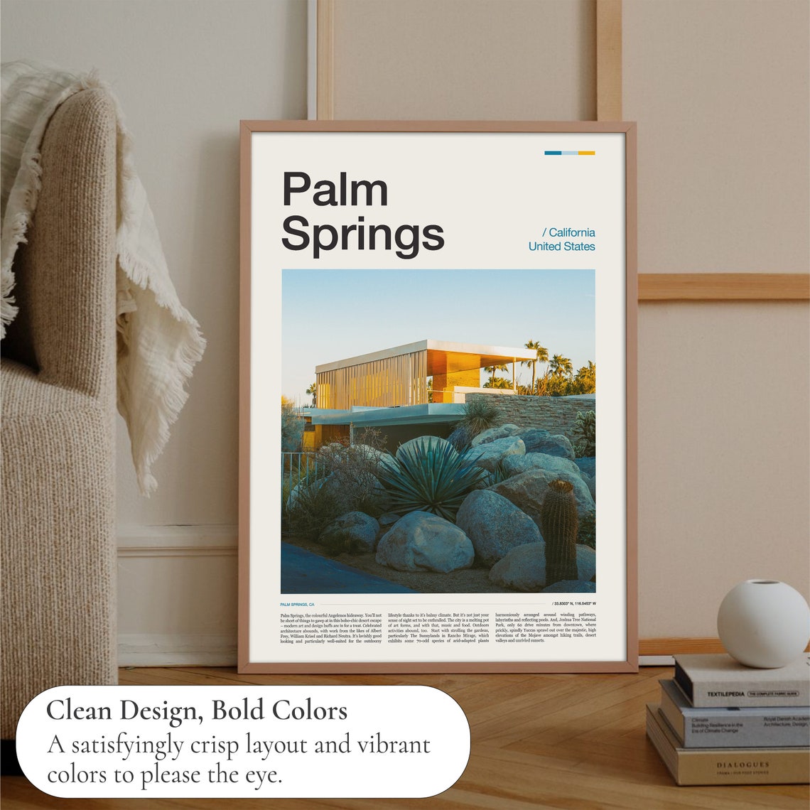 Palm Springs Mid Century Modern Desert Home Architecture Poster - Image 3