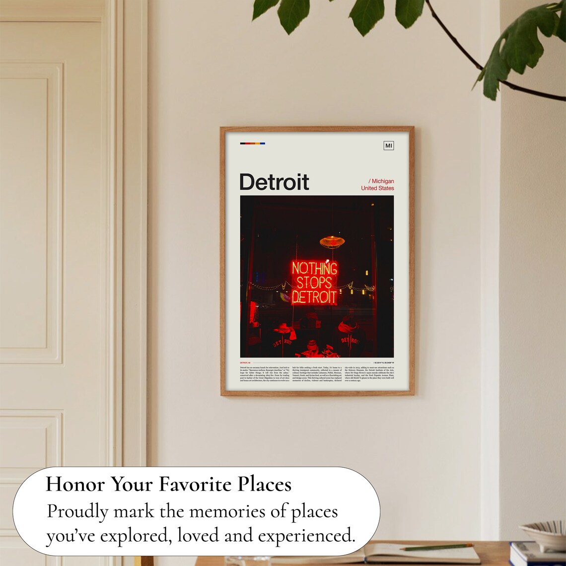 Detroit Travel Poster, Michigan Art Print - Image 5