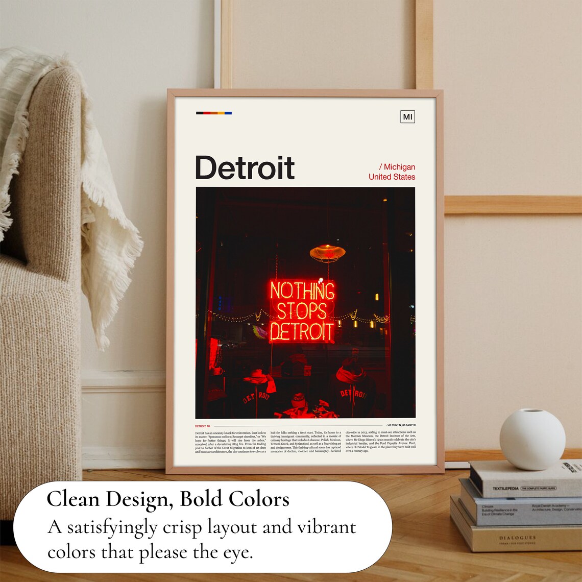 Detroit Travel Poster, Michigan Art Print - Image 3