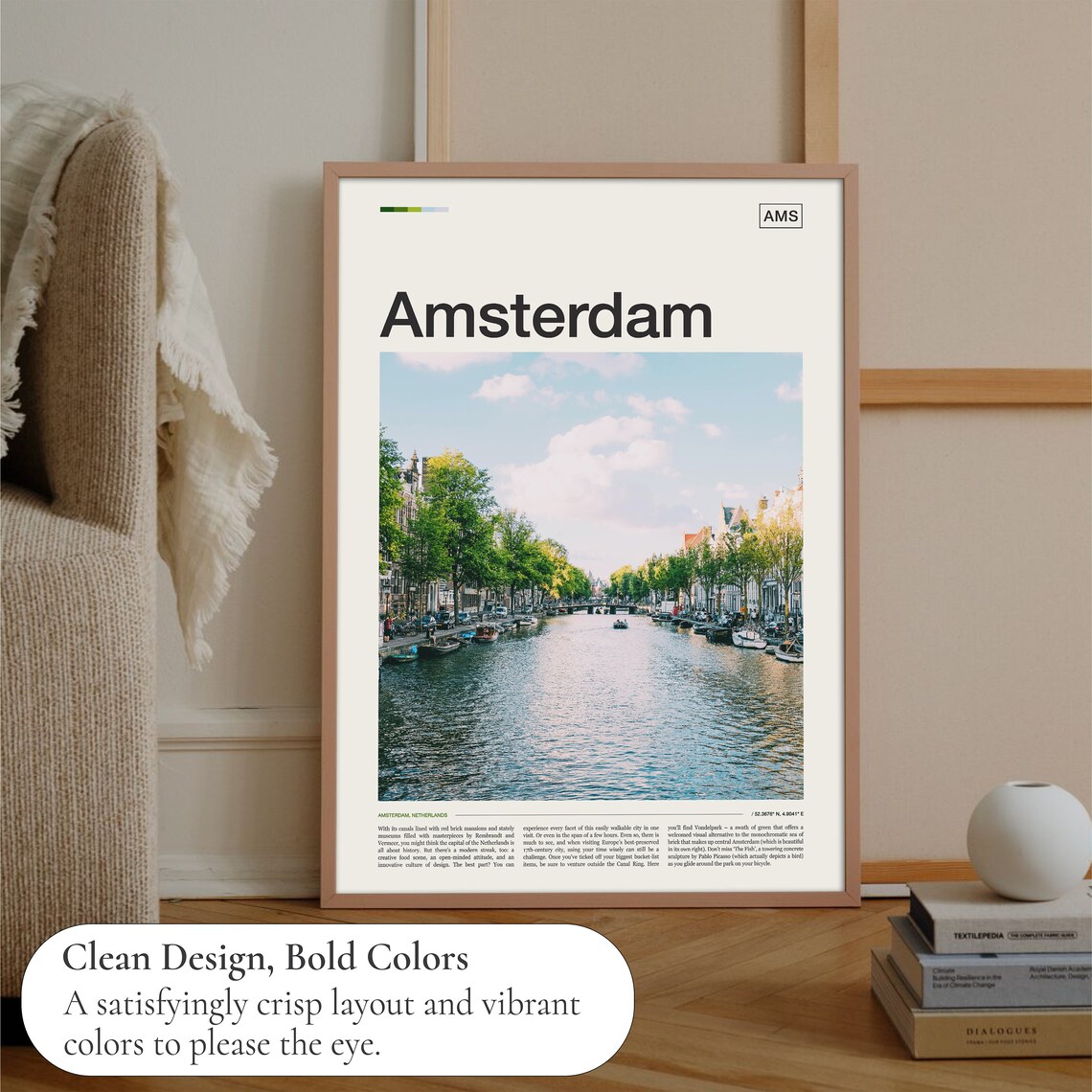 Amsterdam Travel Poster, Netherlands Place Art Print - Image 3