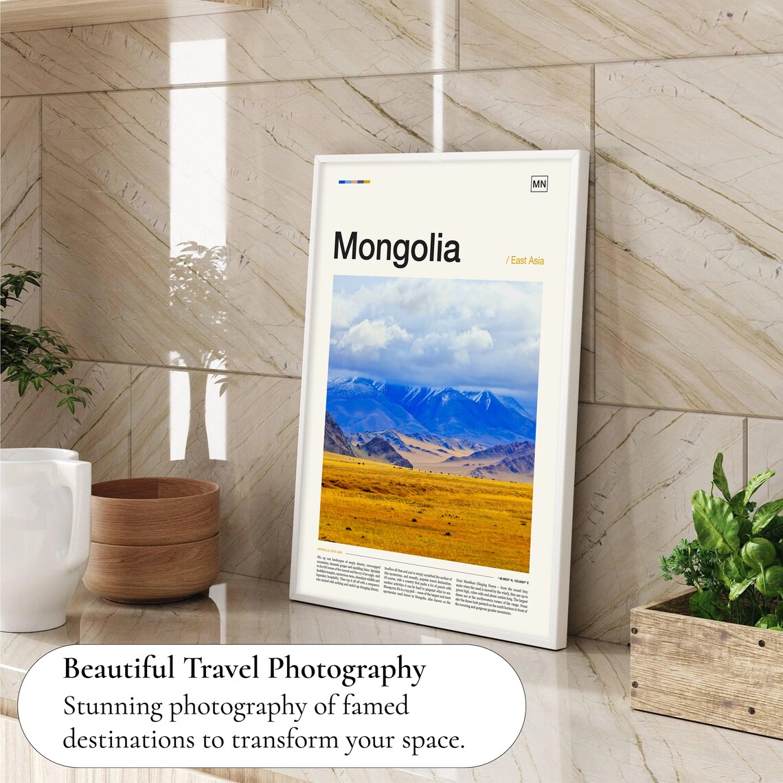 Mongolia Travel Poster, Mongolia Art Print - Image 4