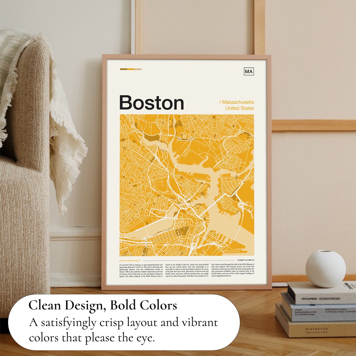 Boston Map Print, Boston Travel Poster - Image 3