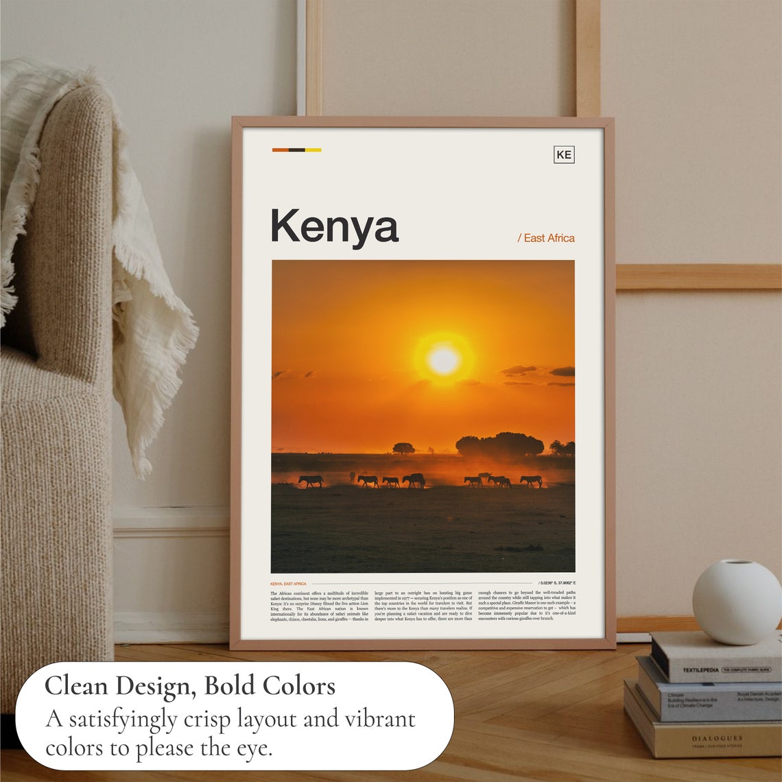 Kenya Print Kenya Art Print Kenyan Art Kenya Wall Art Kenya Poster Kenya Travel Poster African Print African Wall Art Africa Print - Image 3
