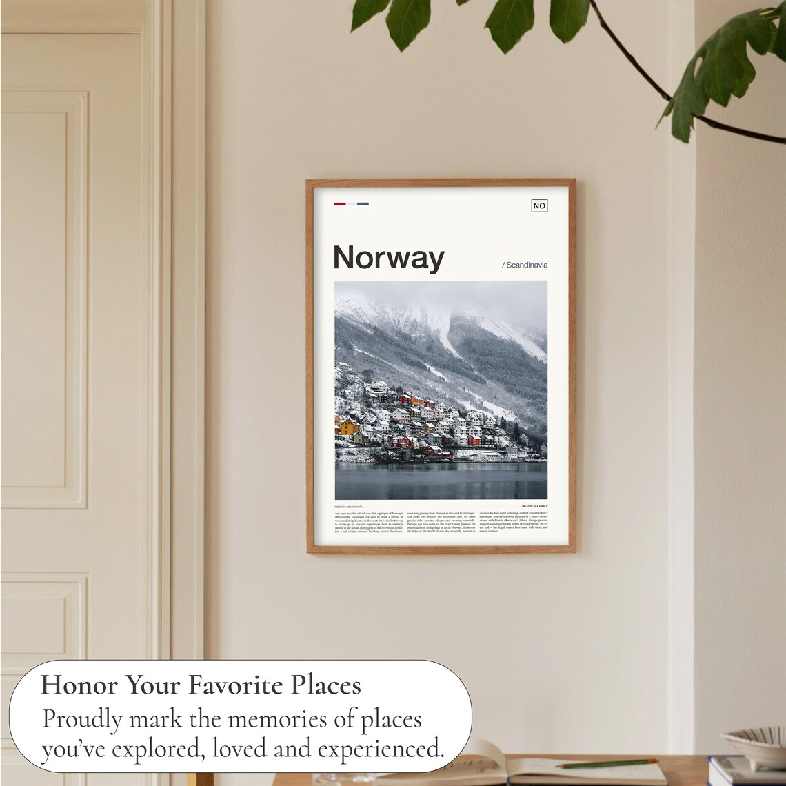 Norway Scandinavia Snowy Fjord Village Mountain Winter Photo Poster - Image 5
