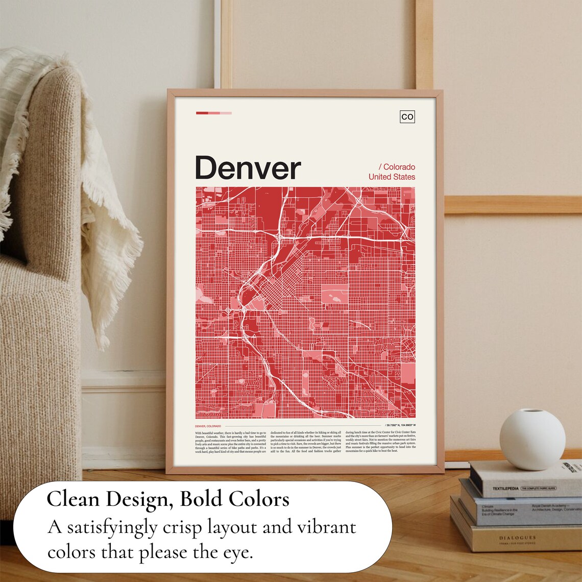 Denver Map Print, Travel Poster for Home Walls - Image 3