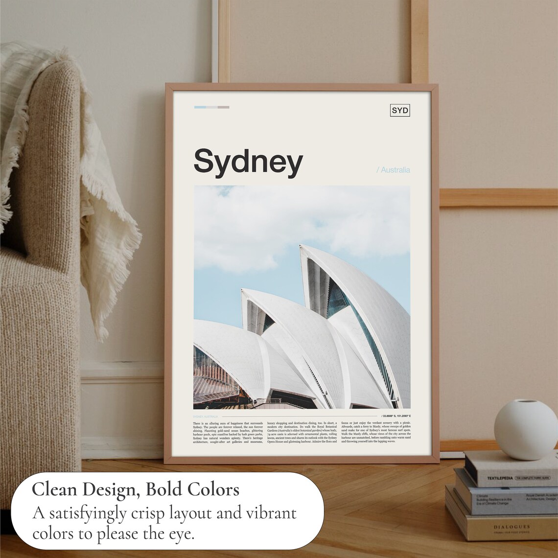 Sydney Skyline Travel Poster, Australia City View - Image 3