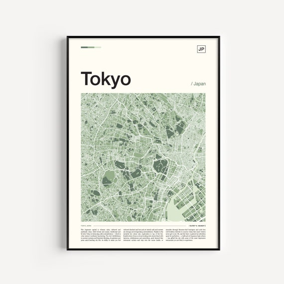 Tokyo Map Poster, Travel Poster Wall Art
