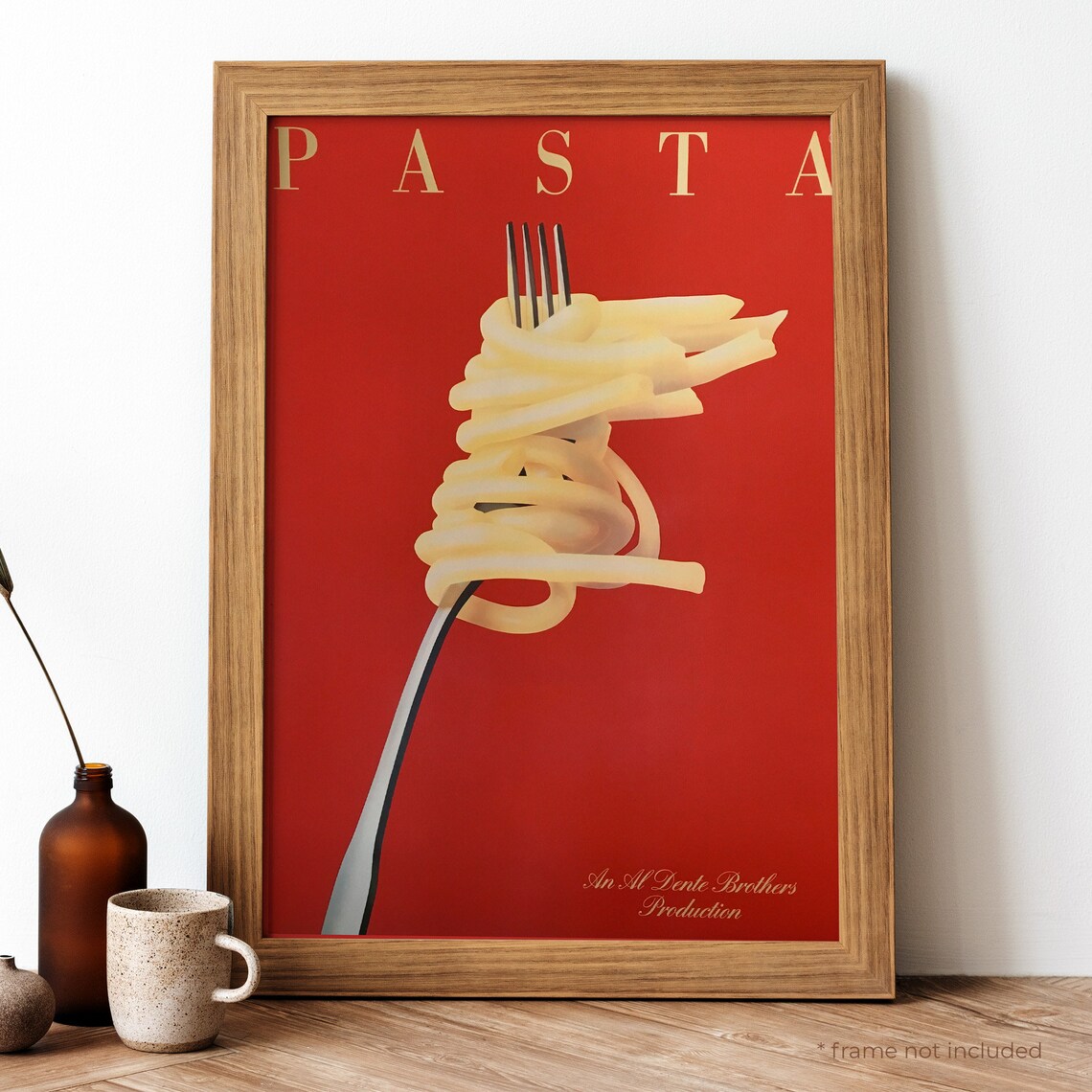 Pasta Vintage Poster, Italian Food Retro Print