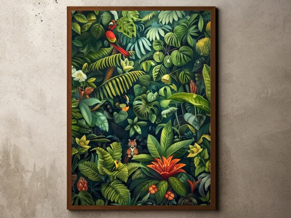 Henri Rousseau Print Poster Tropical Decor Botanical Jungle Exhibition Vintage Wall Art