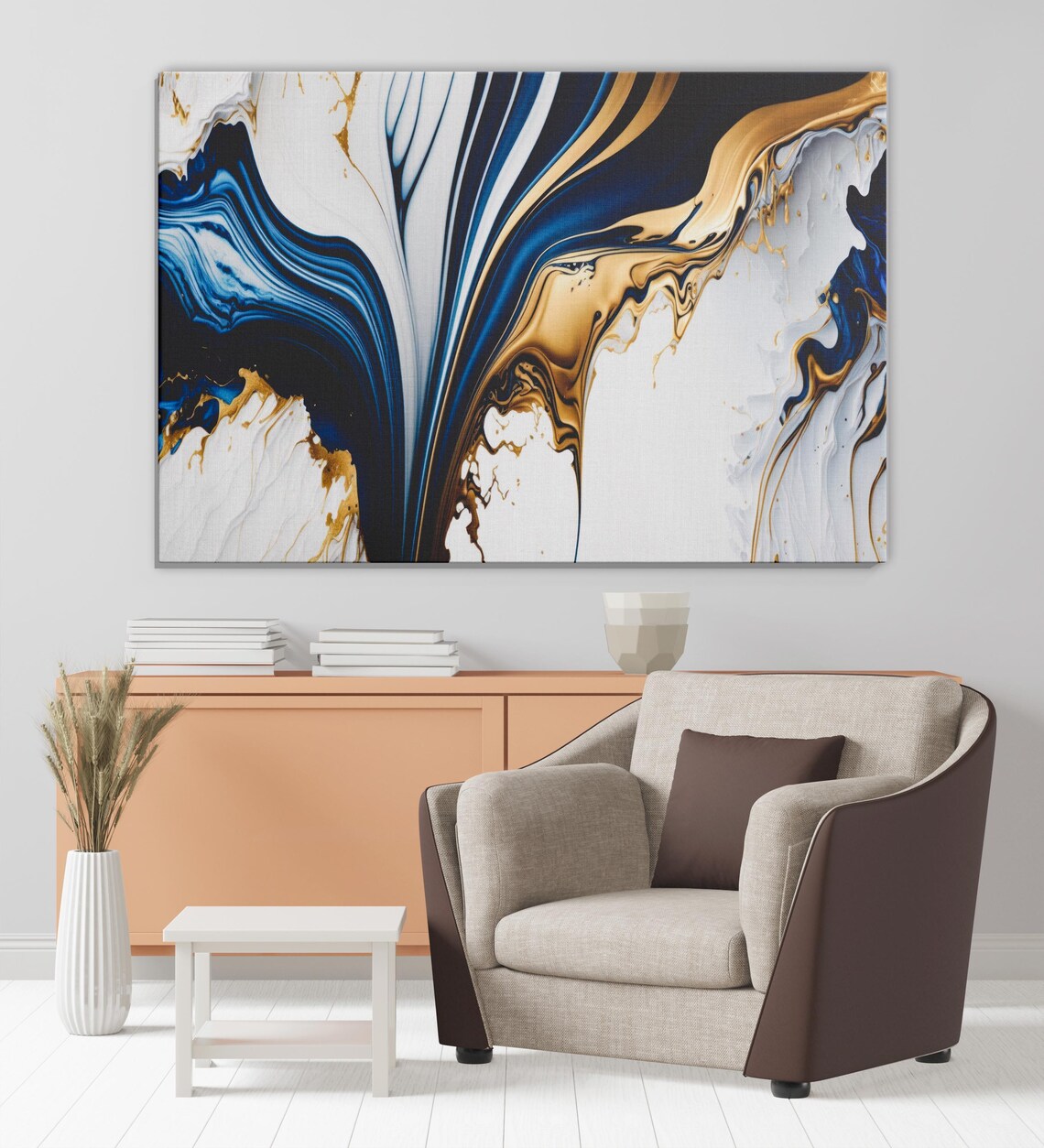 Abstract Gold Marble Art, Luxury Artwork Decor - Image 2
