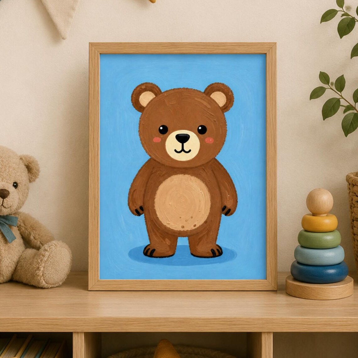 Cute Bear Nursery Decor, Art Print