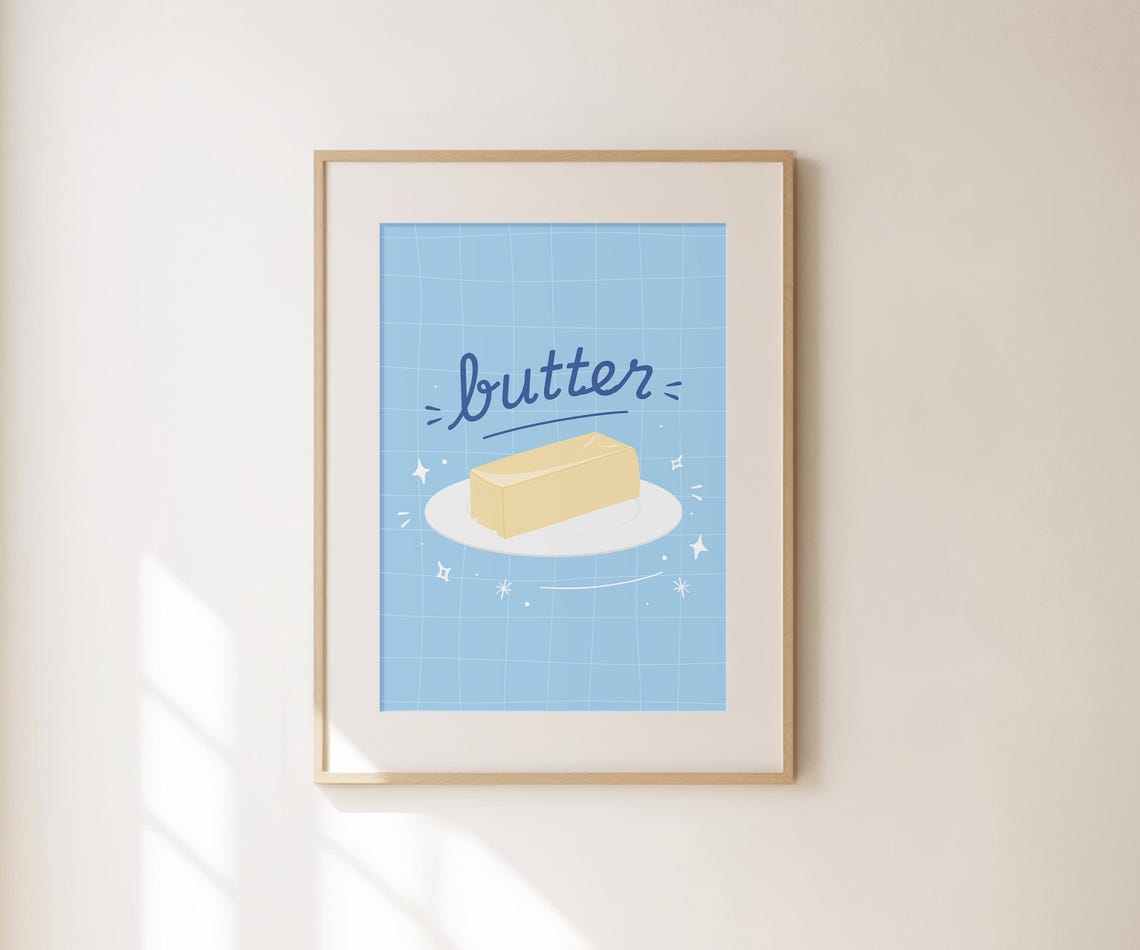 Butter Prints Cute Butter Art Kitchen Wall Art Aesthetic Kitchen Decor Fun Kitchen Print Trendy Kitchen Poster Preppy Apartment Decor - Image 4