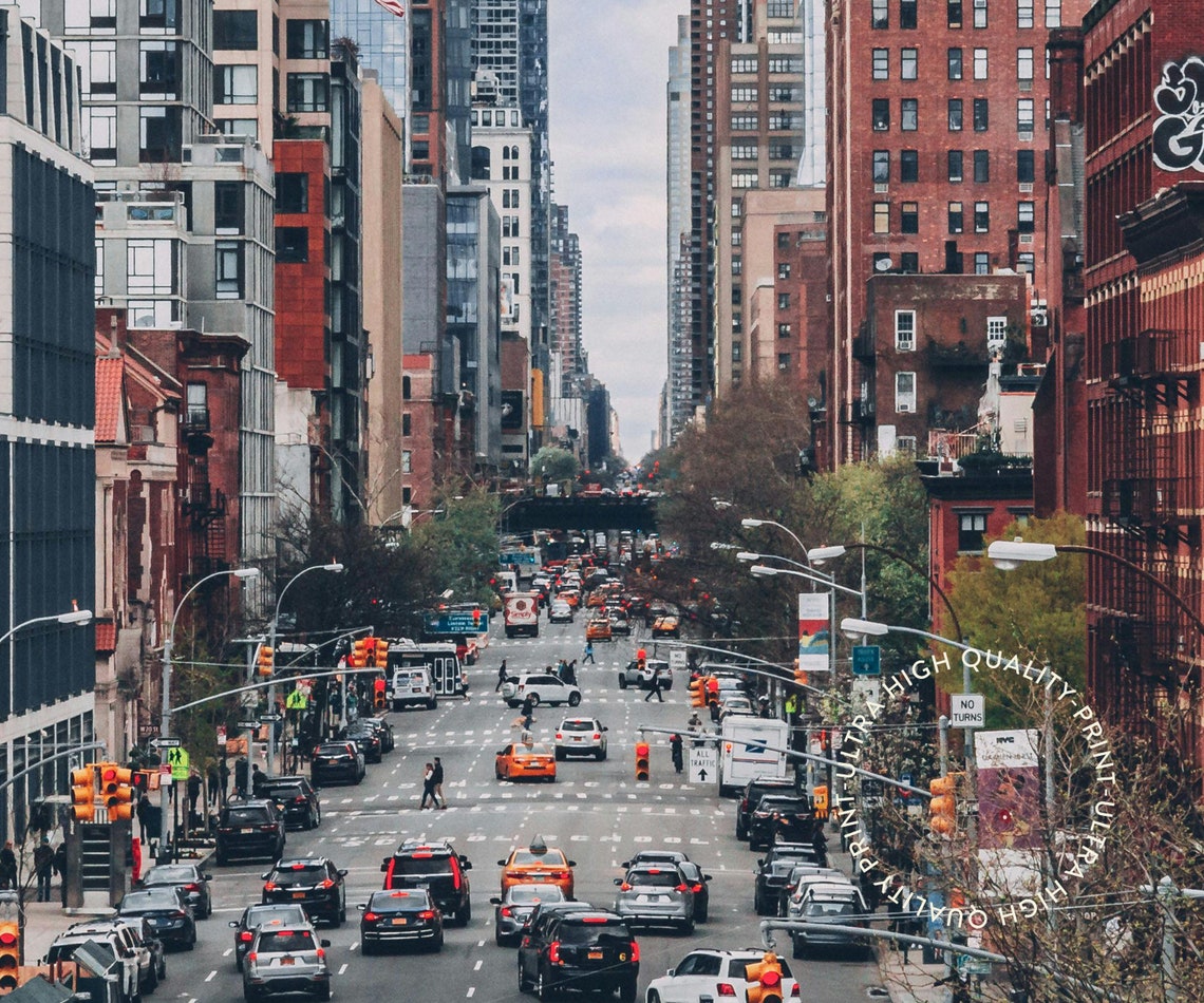 New York City Street Cityscape Travel Poster Urban Skyline Wall Art - Image 5