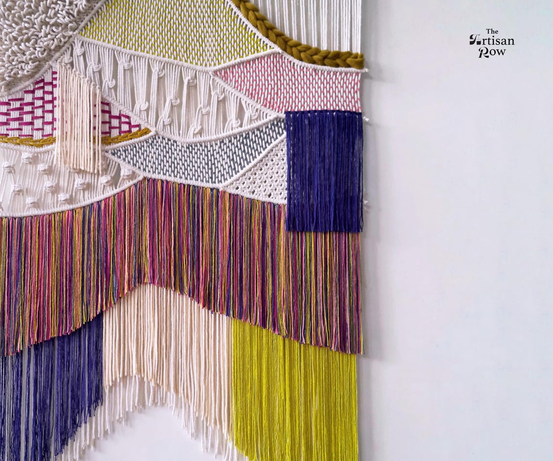 Macrame Wall Hanging Macraweaves Bohemian Decoration Woven Wall Hanging Macrame Mural Housewarming Gift Headboard Decor Handmade Gift - Image 4