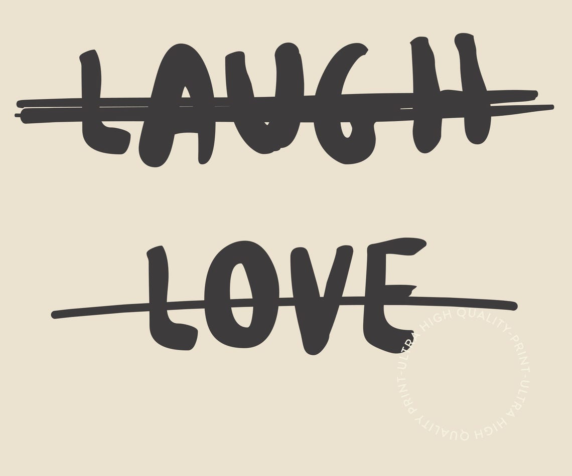 Live Laugh Love Crossed Out Don't Be A Cunt Cream Funny Office Print - Image 5
