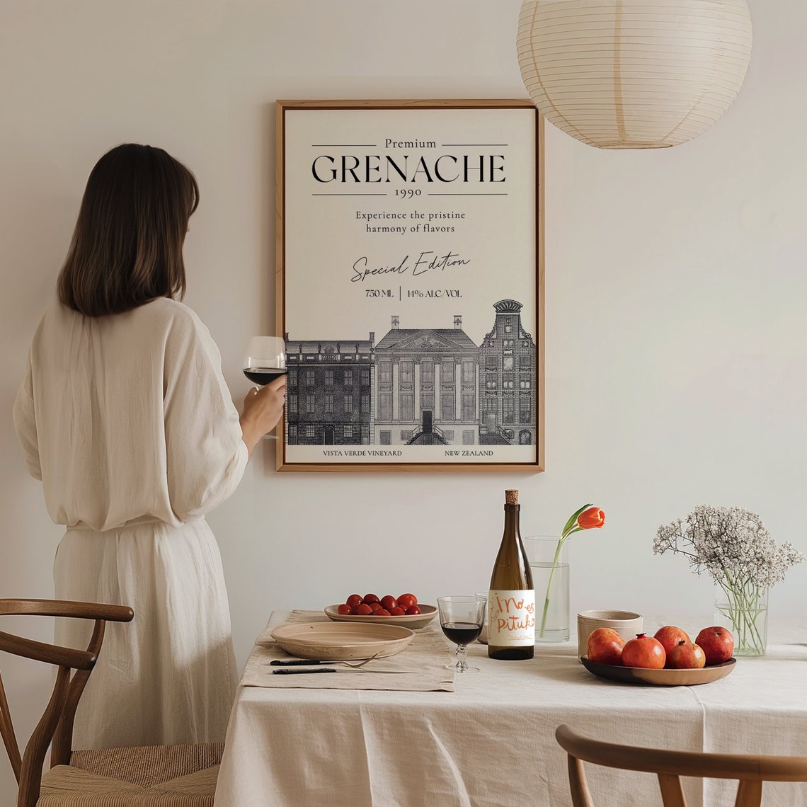 Premium Grenache 1990 Wine Label Poster Vineyard Bar Cart Wall Art - Image 4