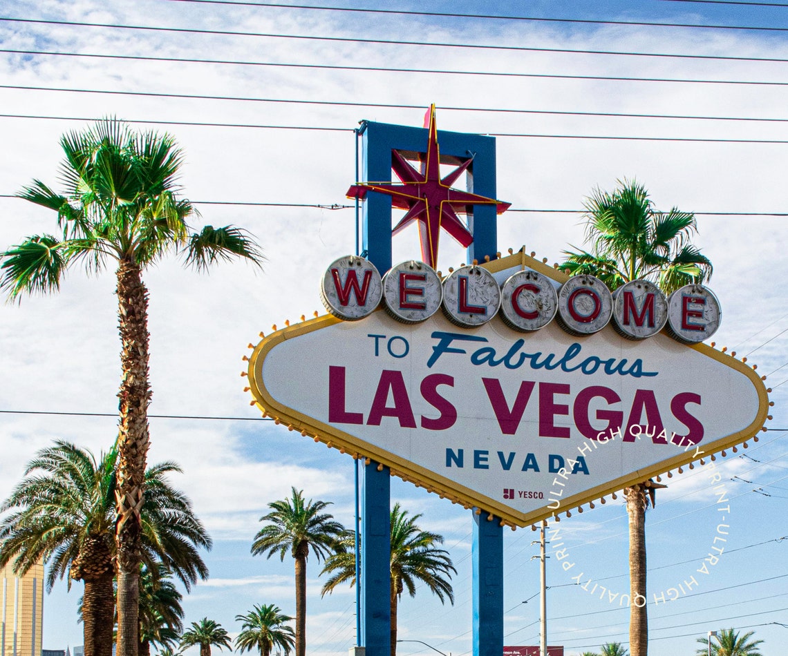 Travel Poster Las Vegas Strip Poster Las Vegas Sign Print Las Vegas Wall Art For Living Room Large Modern Office Cities Wall Art - Image 5