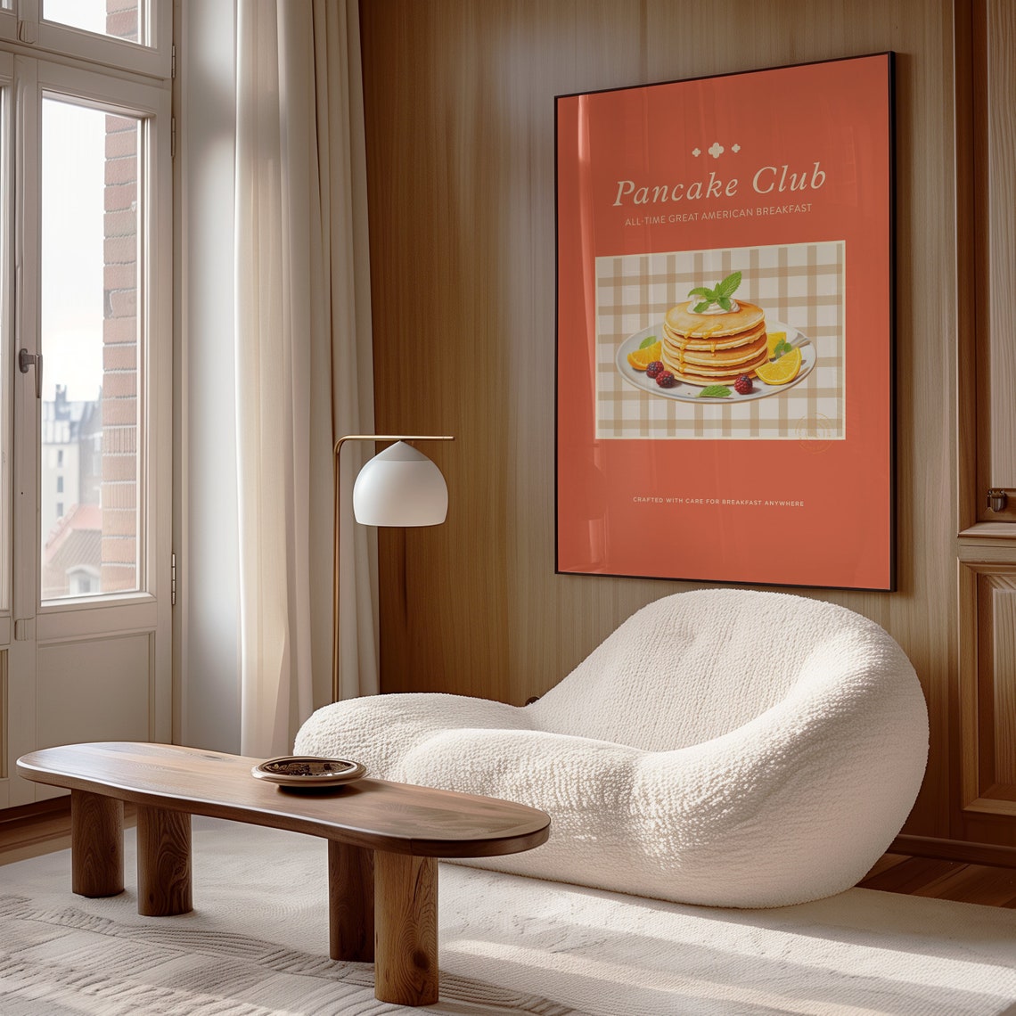 Pancake Club Retro American Breakfast Vintage Kitchen Food Poster - Image 4