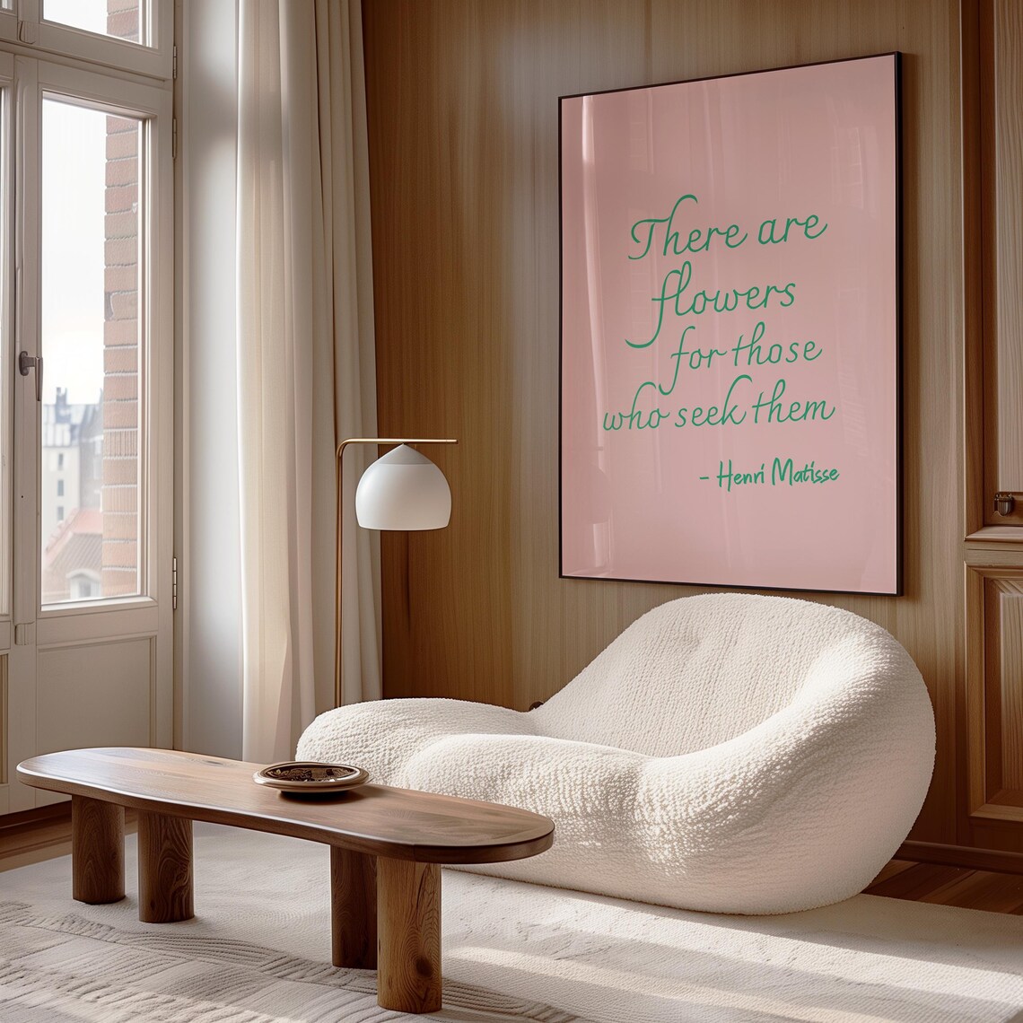Henri Matisse There Are Flowers Pink Script Botanical Quote Decor Poster - Image 2